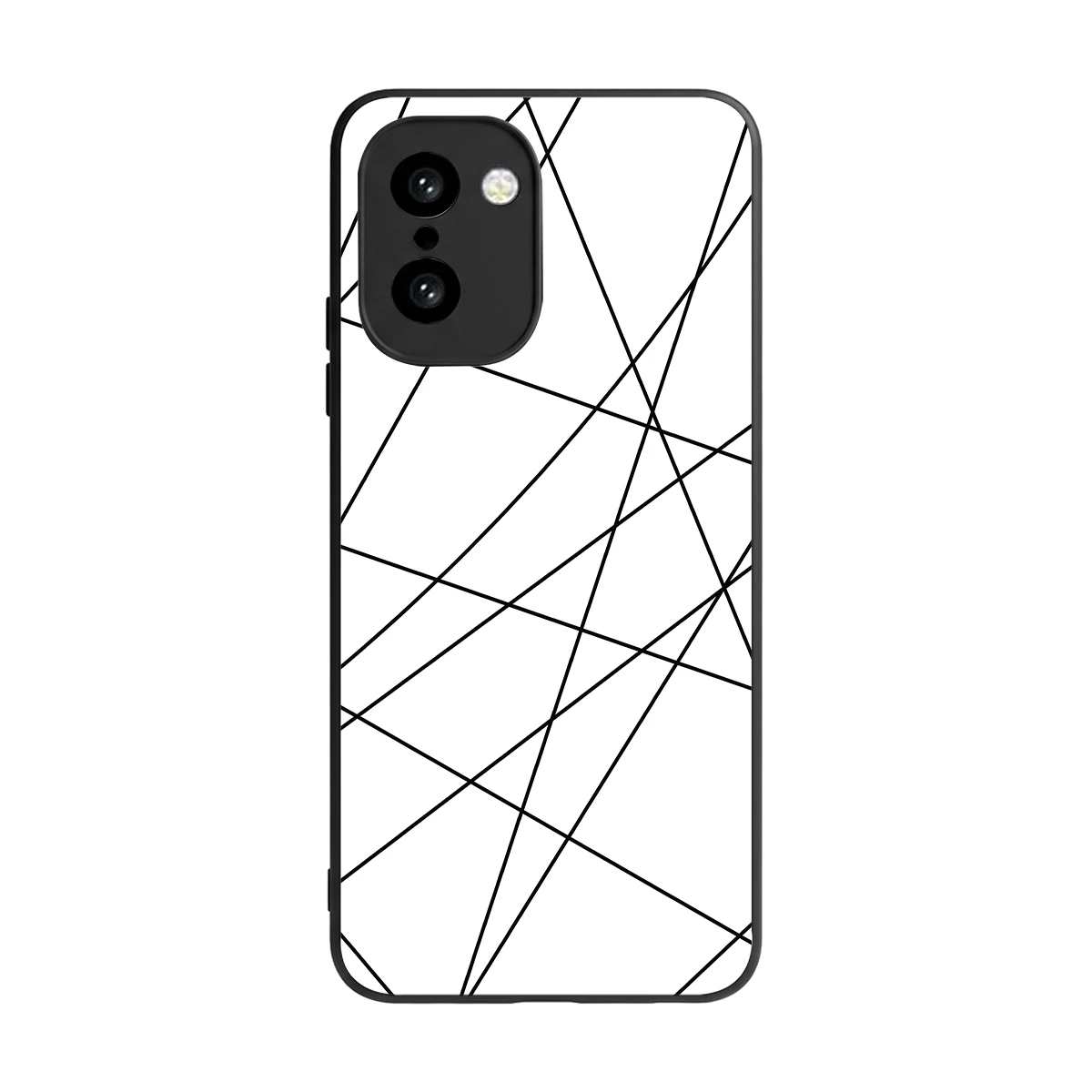 Geomatric White back phone cover | glass case for oneplus 15r