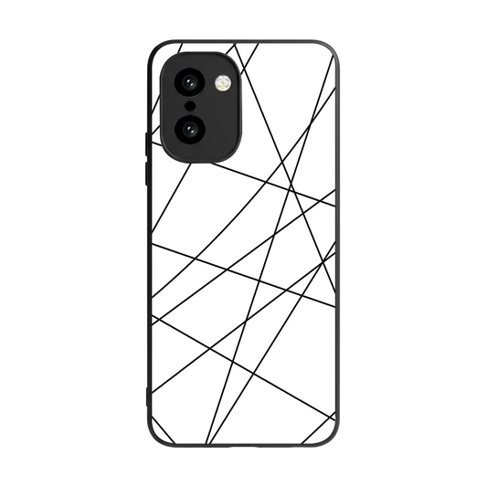 Geomatric White back phone cover | glass case for oneplus 15r