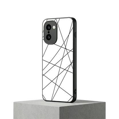 Geomatric White oneplus 15r mobile cover | shockproof glass phone case