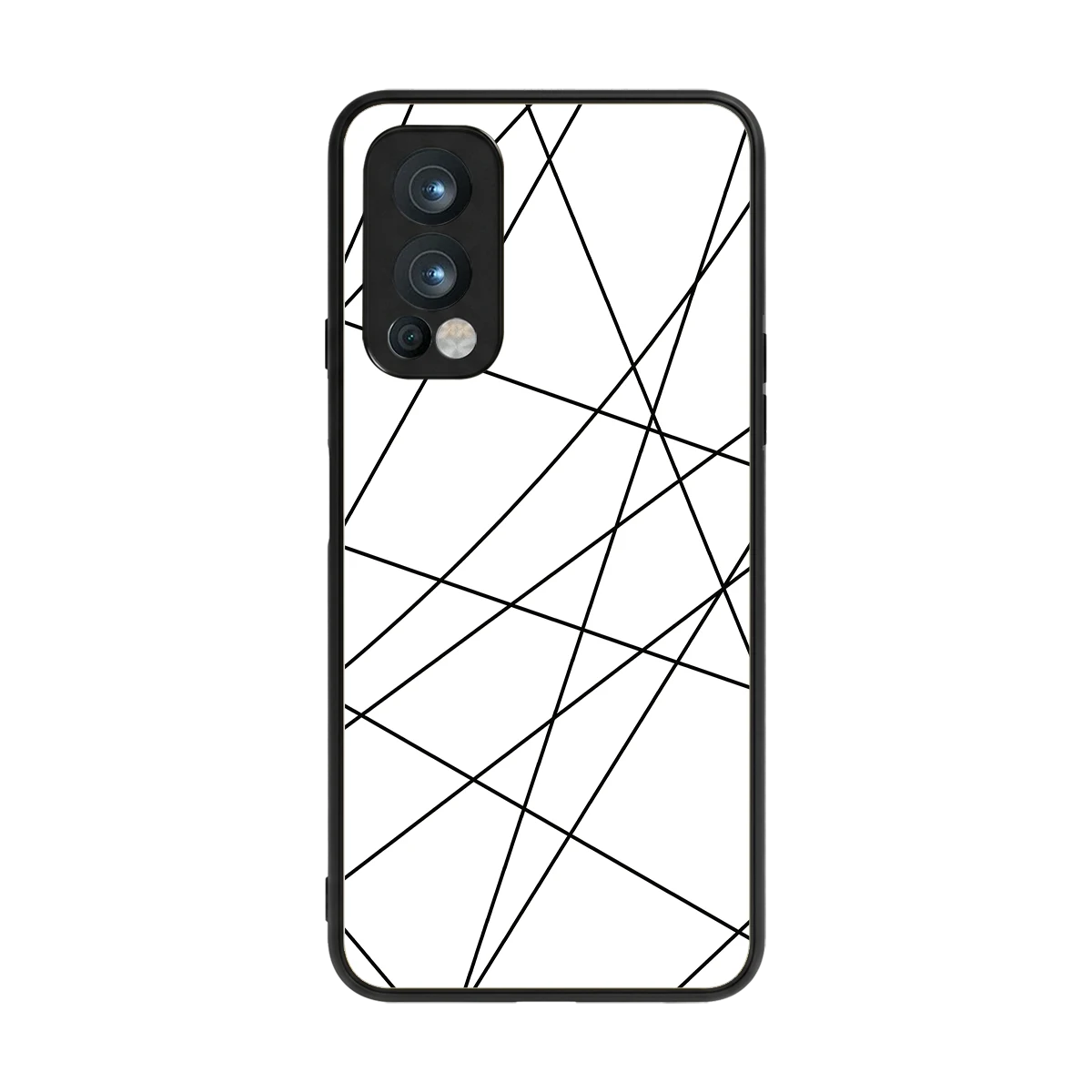 Geomatric White back phone cover | glass case for oneplus nord 2