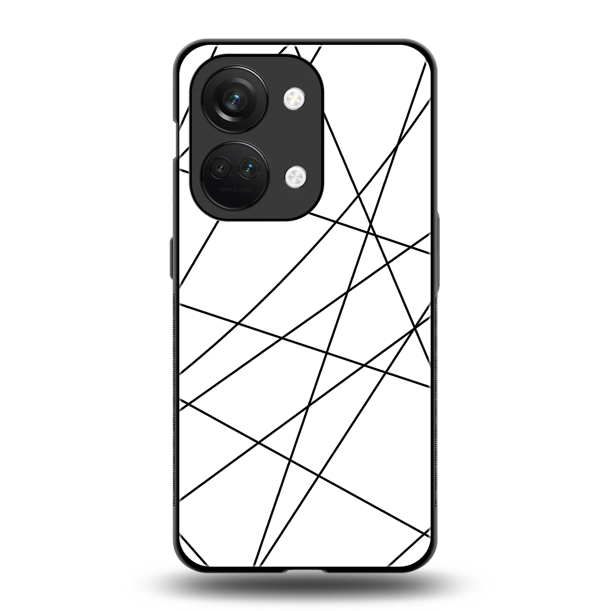 Geomatric White back phone cover | glass case for oneplus nord 3