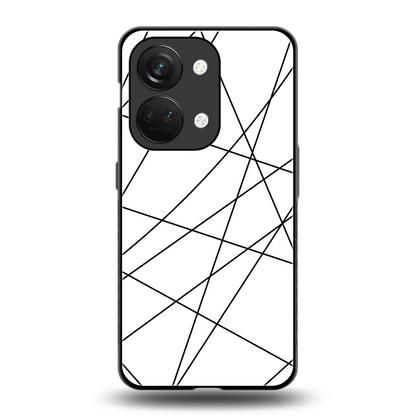 Geomatric White back phone cover | glass case for oneplus nord 3