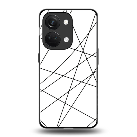 Geomatric White back phone cover | glass case for oneplus nord 3