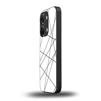 Geomatric White oneplus nord 3 mobile cover | shockproof glass phone case