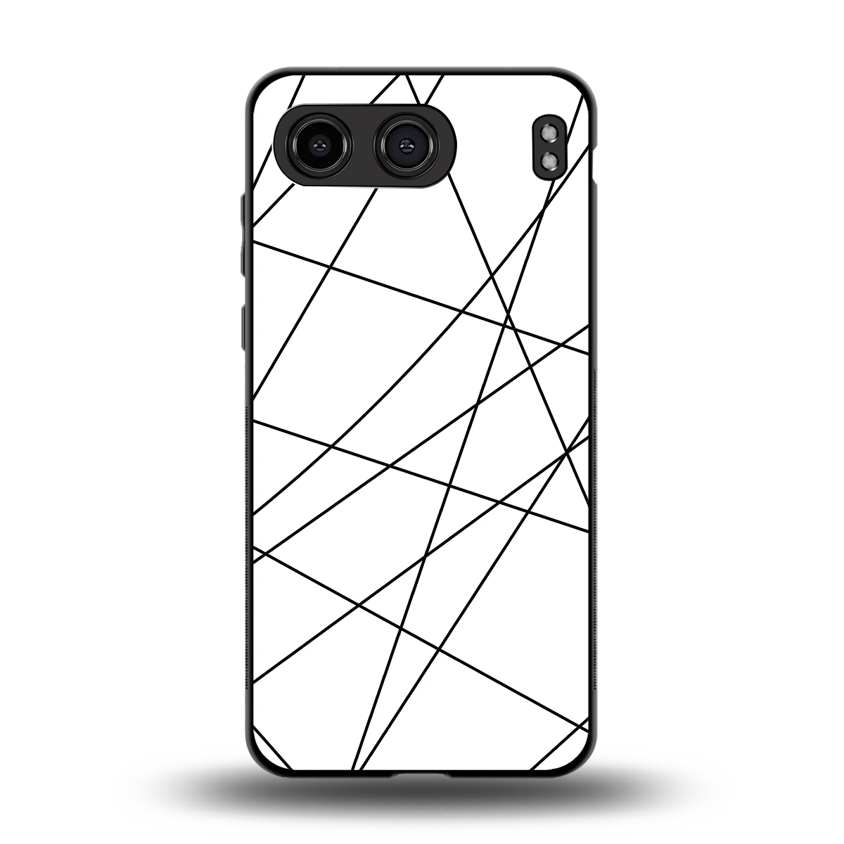 Geomatric White back phone cover | glass case for oneplus nord 4