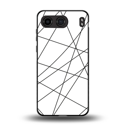 Geomatric White back phone cover | glass case for oneplus nord 4