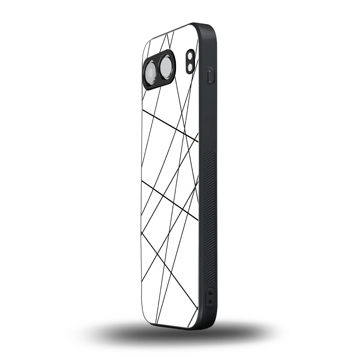 Geomatric White oneplus nord 4 mobile cover | shockproof glass phone case