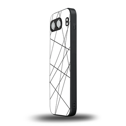 Geomatric White oneplus nord 4 mobile cover | shockproof glass phone case