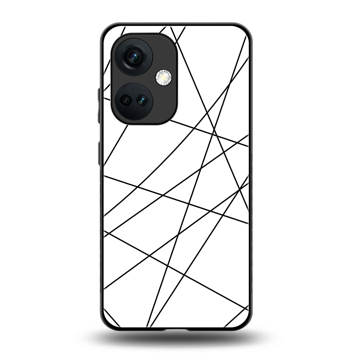 Geomatric White back phone cover | glass case for oneplus nord ce 3