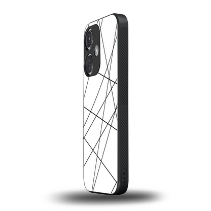 Geomatric White oneplus nord ce 3 mobile cover | shockproof glass phone case