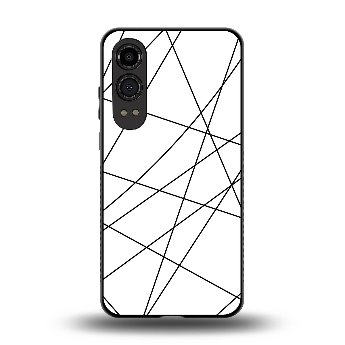 Geomatric White back phone cover | glass case for oneplus nord ce 4 lite