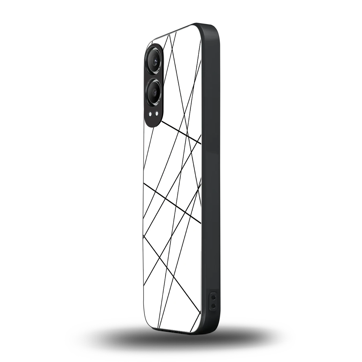 Geomatric White oneplus nord ce 4 lite mobile cover | shockproof glass phone case
