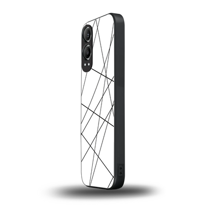 Geomatric White oneplus nord ce 4 lite mobile cover | shockproof glass phone case