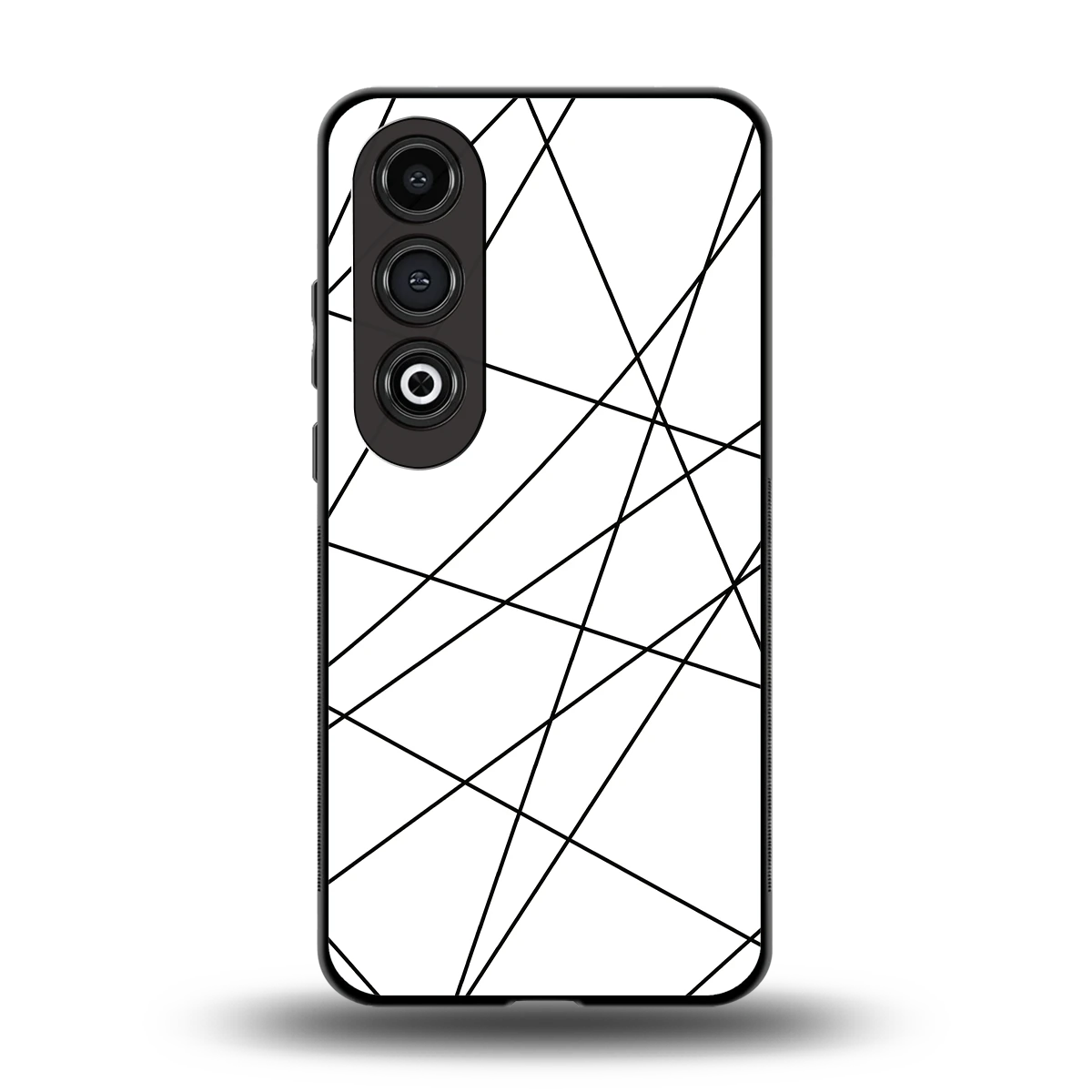 Geomatric White back phone cover | glass case for oneplus nord ce 4
