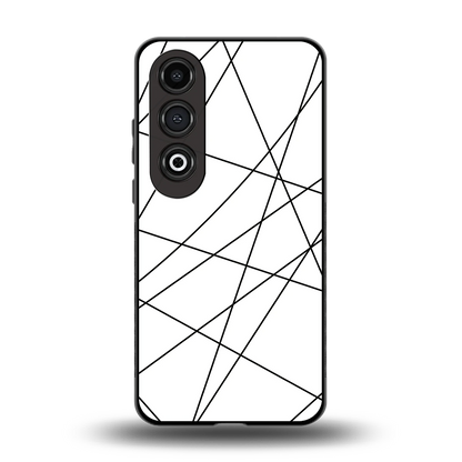 Geomatric White back phone cover | glass case for oneplus nord ce 4