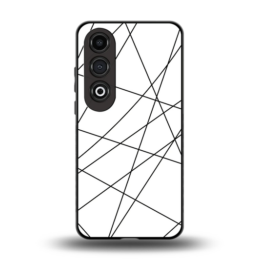 Geomatric White back phone cover | glass case for oneplus nord ce 4