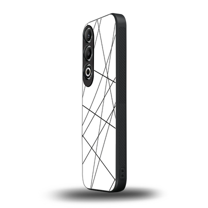 Geomatric White oneplus nord ce 4 mobile cover | shockproof glass phone case