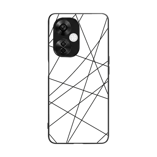 Geomatric White back phone cover | glass case for oneplus nord ce 3 lite