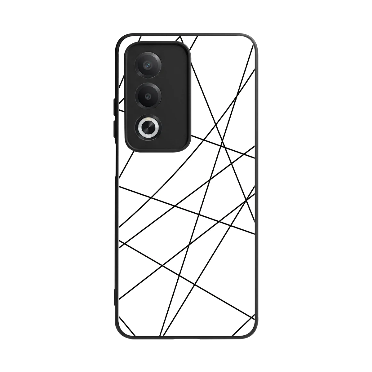 Geomatric White back phone cover | glass case for oppo a3 pro