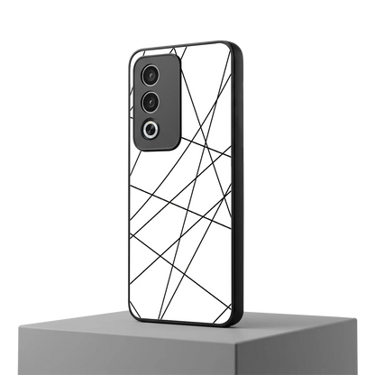 Geomatric White oppo a3 pro mobile cover | shockproof glass phone case