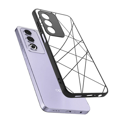 Geomatric White sleek oppo a3 pro cover with tempered glass back and TPU edges