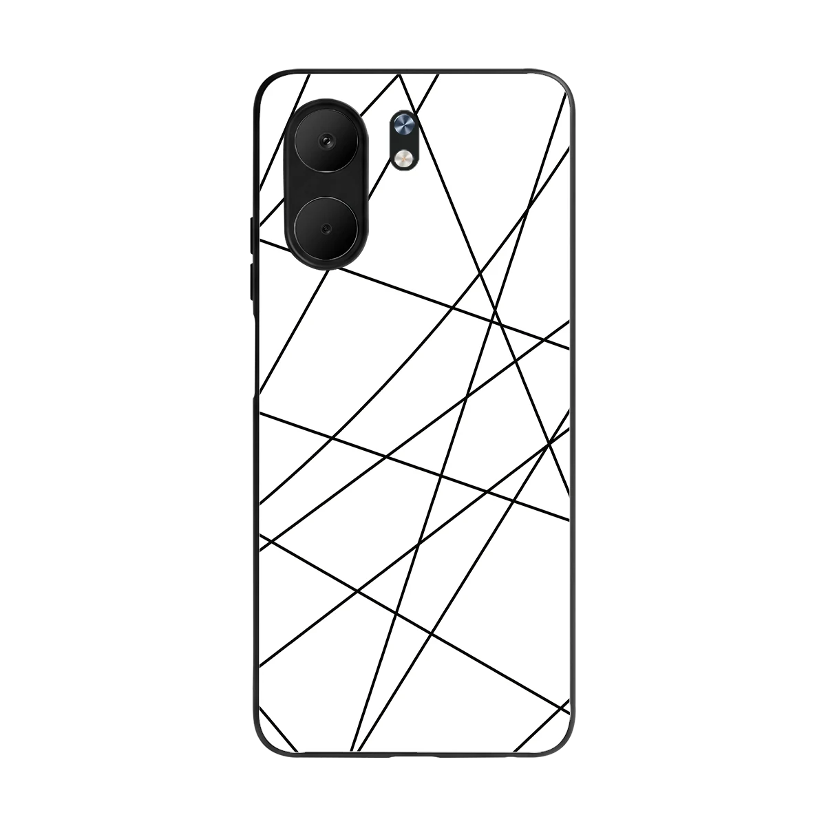 Geomatric White back phone cover | glass case for oppo a5x 5g