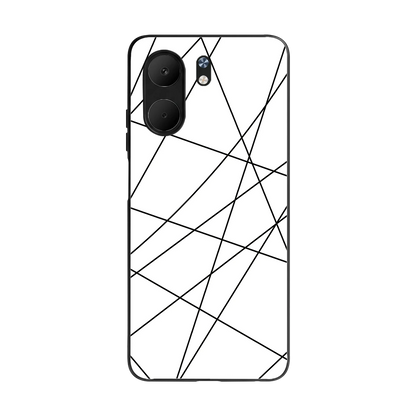 Geomatric White back phone cover | glass case for oppo a5x 5g