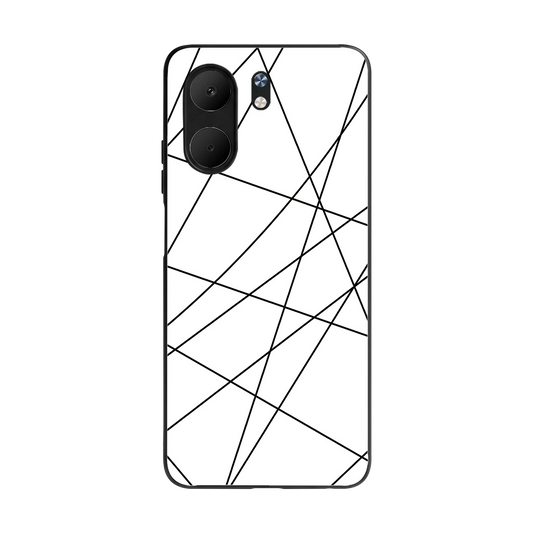 Geomatric White back phone cover | glass case for oppo a5x 5g