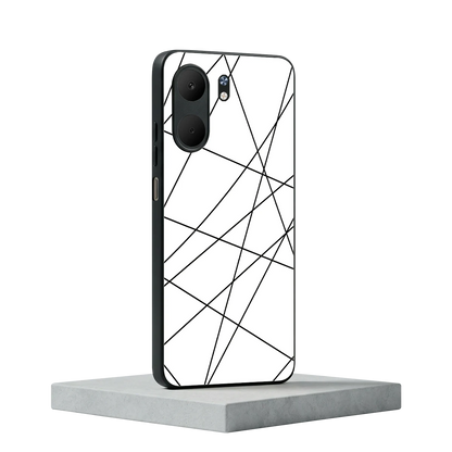 Geomatric White oppo a5x 5g mobile cover | shockproof glass phone case