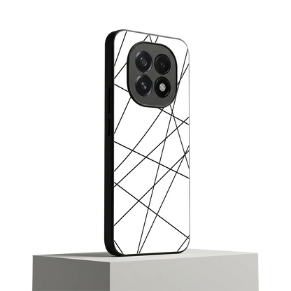 Geomatric White oppo f29 5g mobile cover | shockproof glass phone case