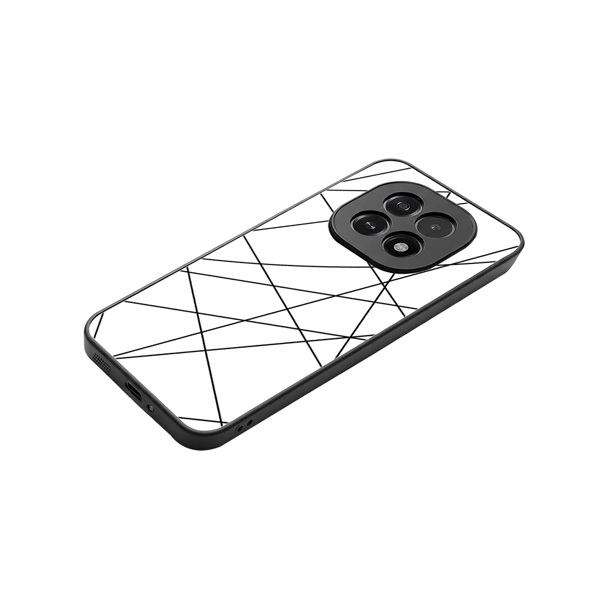 Geomatric White stylish phone case for oppo f29 5g | glossy glass and slim fit