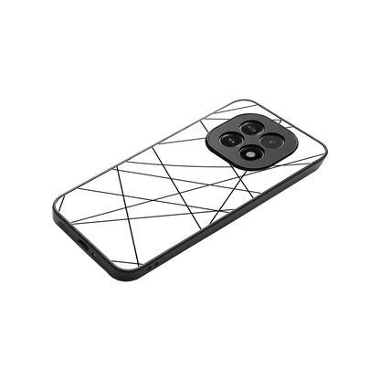 Geomatric White stylish phone case for oppo f29 5g | glossy glass and slim fit