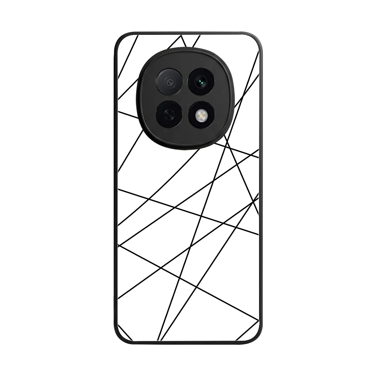 Geomatric White back phone cover | glass case for oppo f29 pro 5g