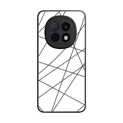 Geomatric White back phone cover | glass case for oppo f29 pro 5g