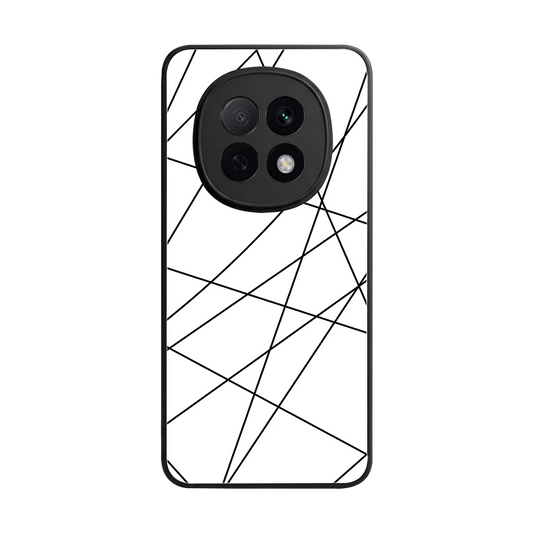 Geomatric White back phone cover | glass case for oppo f29 pro 5g
