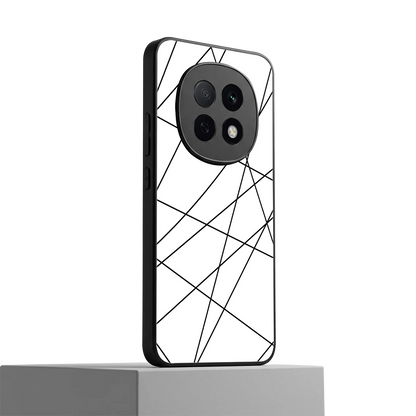 Geomatric White oppo f29 pro 5g mobile cover | shockproof glass phone case