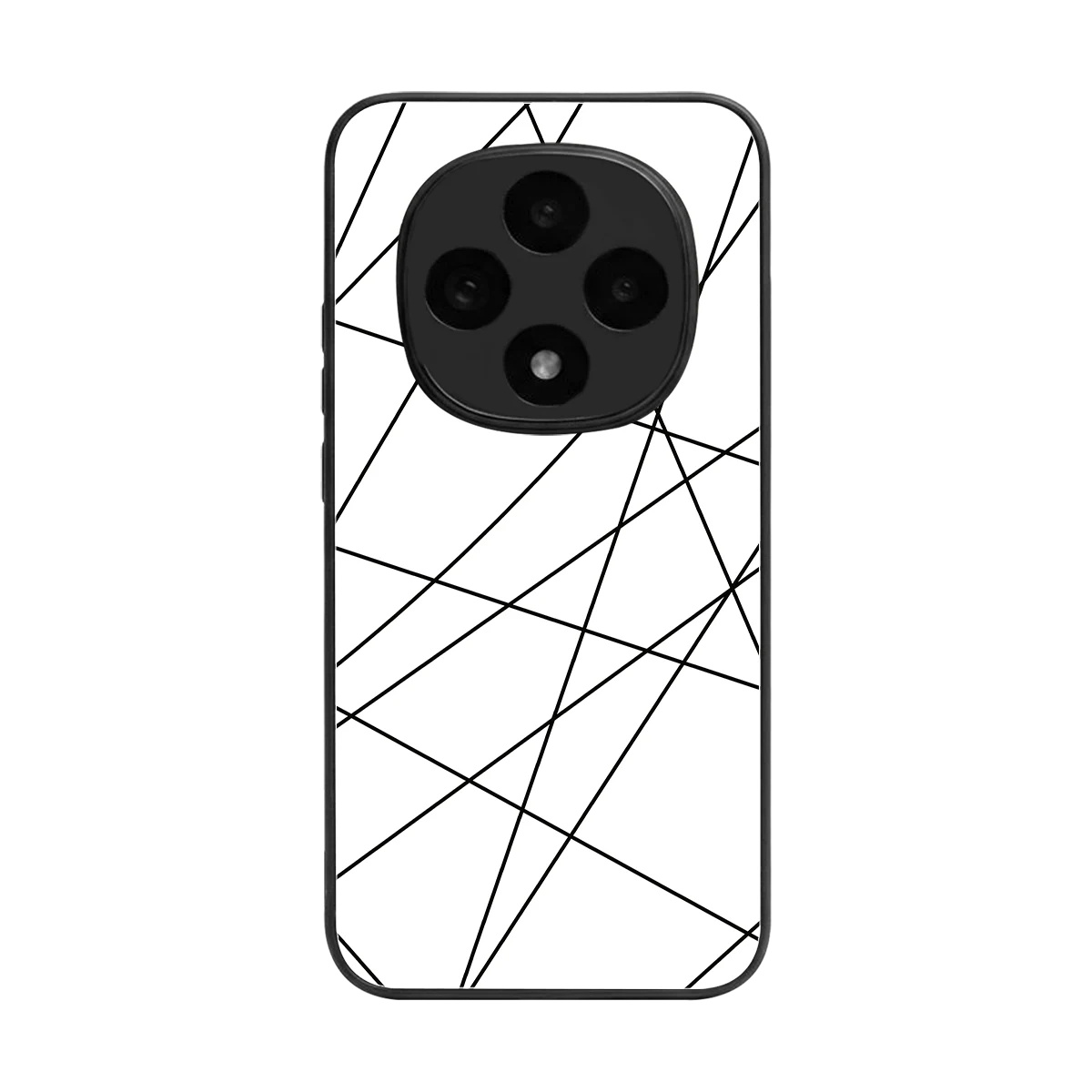 Geomatric White back phone cover | glass case for oppo f31 pro 5g