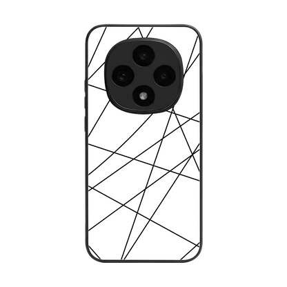 Geomatric White back phone cover | glass case for oppo f31 pro 5g