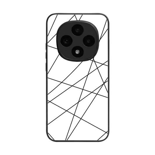 Geomatric White back phone cover | glass case for oppo f31 pro 5g