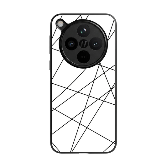 Geomatric White back phone cover | glass case for oppo find x8