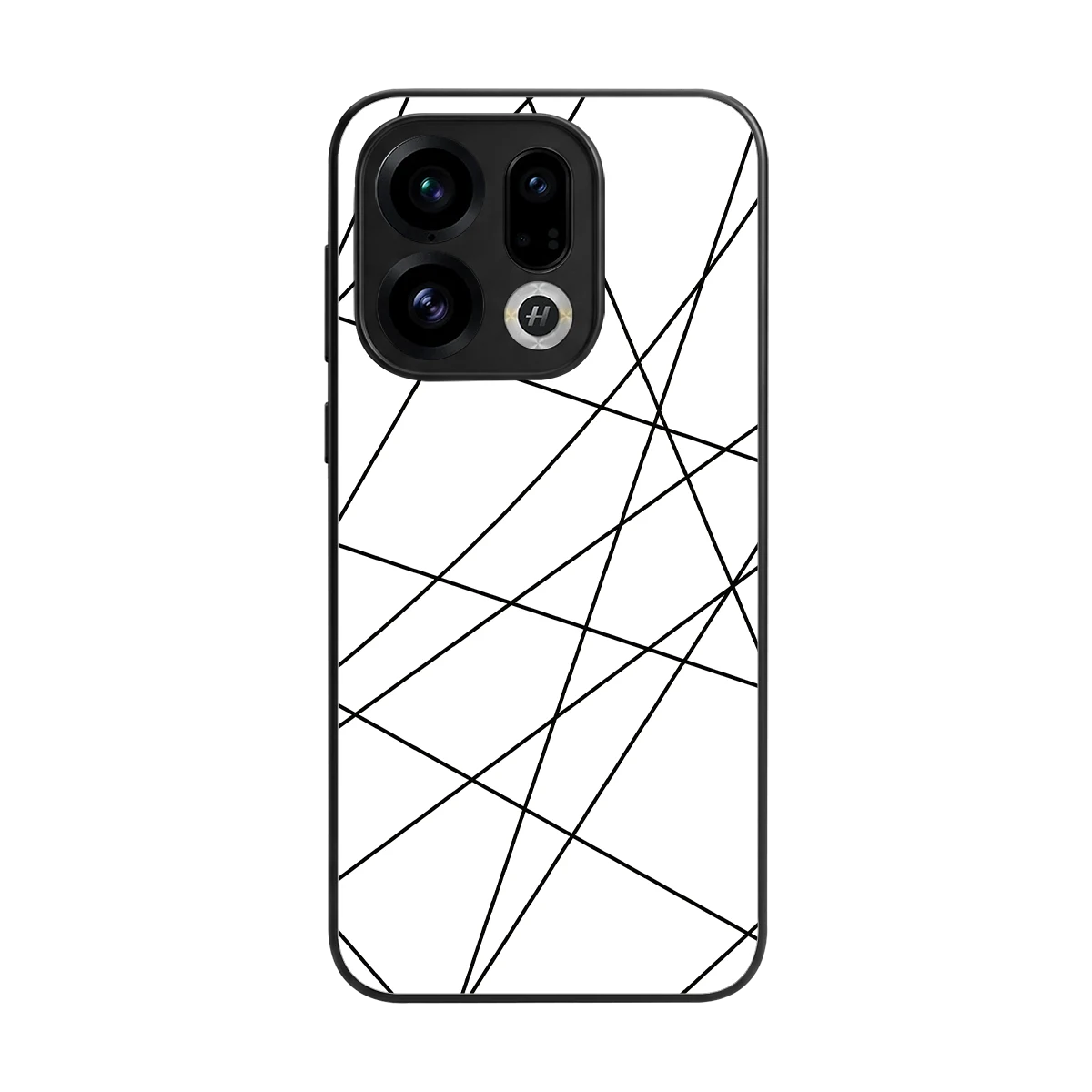 Geomatric White back phone cover | glass case for oppo find x9