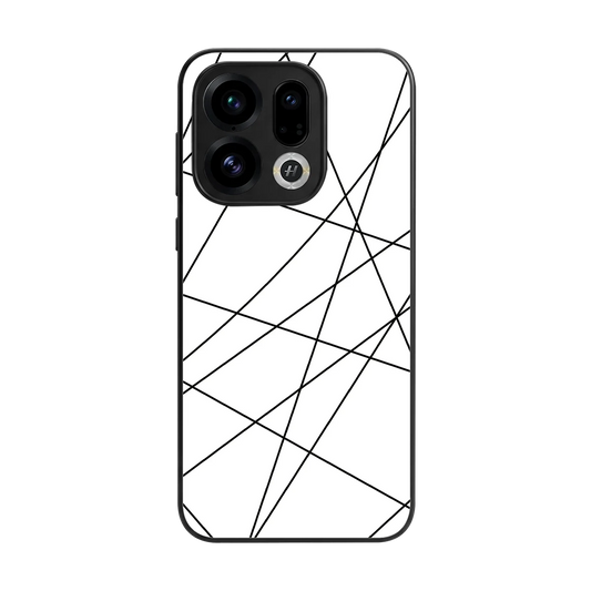 Geomatric White back phone cover | glass case for oppo find x9