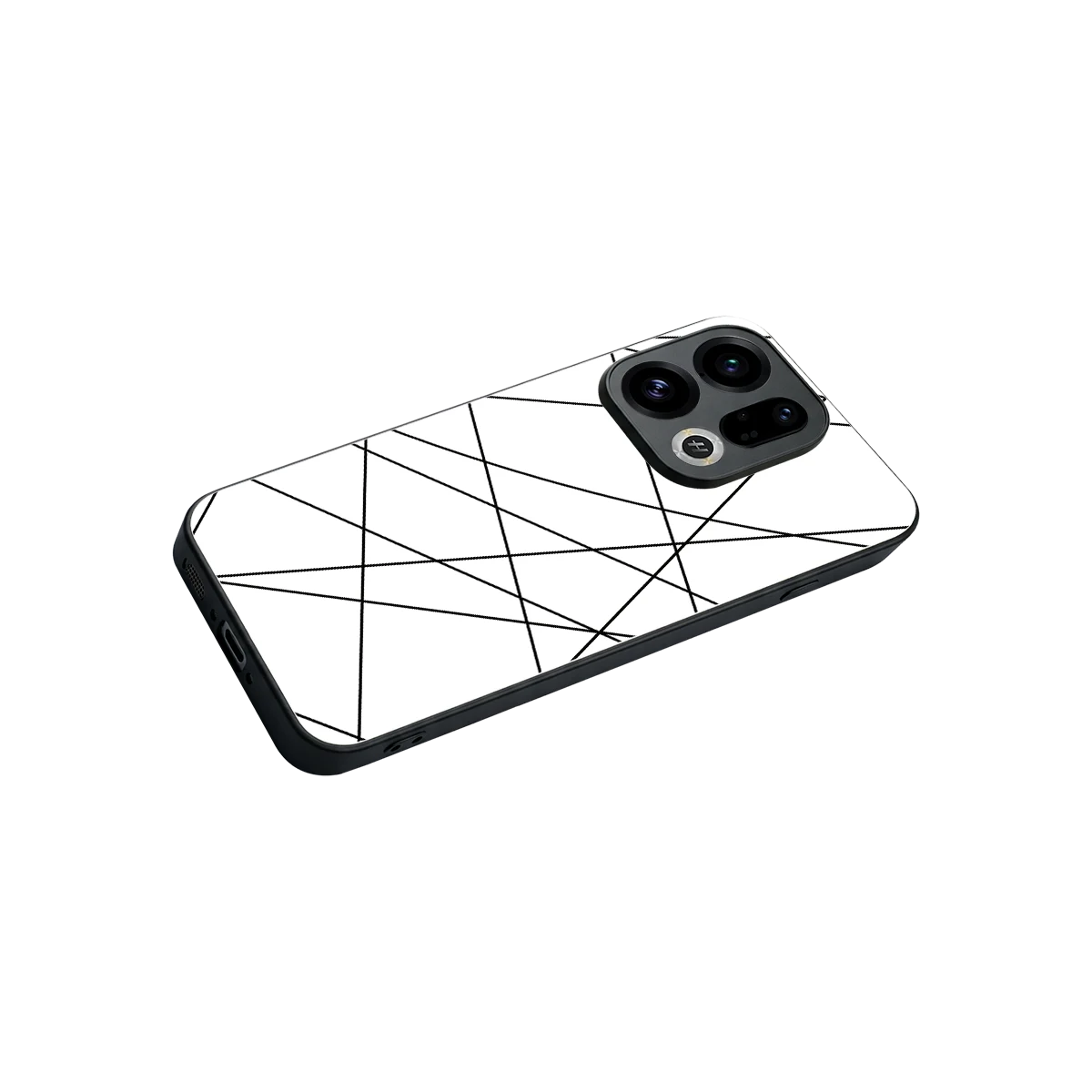 Geomatric White stylish phone case for oppo find x9 | glossy glass and slim fit