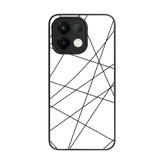 Geomatric White back phone cover | glass case for oppo k13 5g