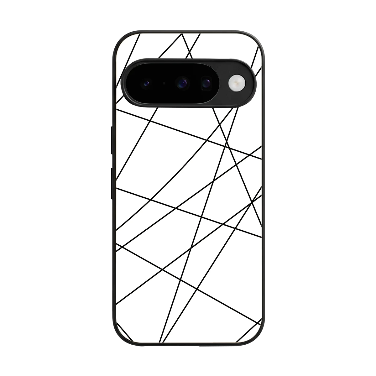 Geomatric White back phone cover | glass case for google pixel 10