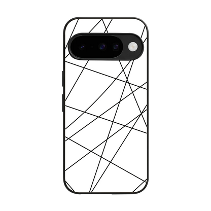 Geomatric White back phone cover | glass case for google pixel 10