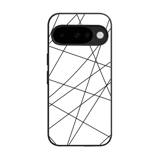 Geomatric White back phone cover | glass case for google pixel 10