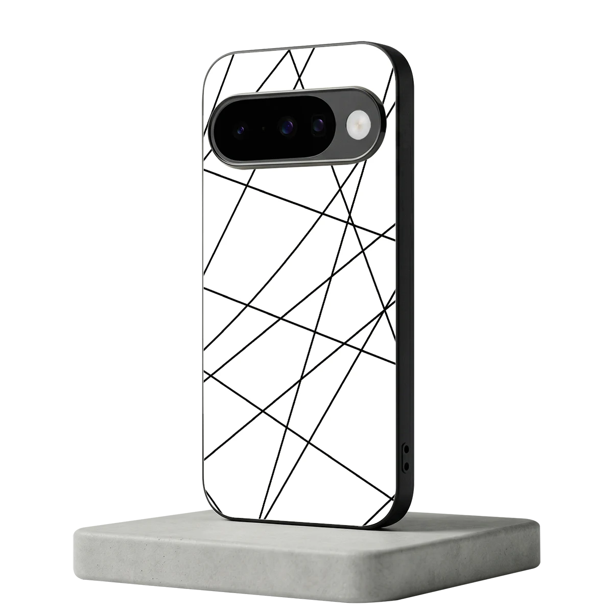Geomatric White google pixel 10 mobile cover | shockproof glass phone case