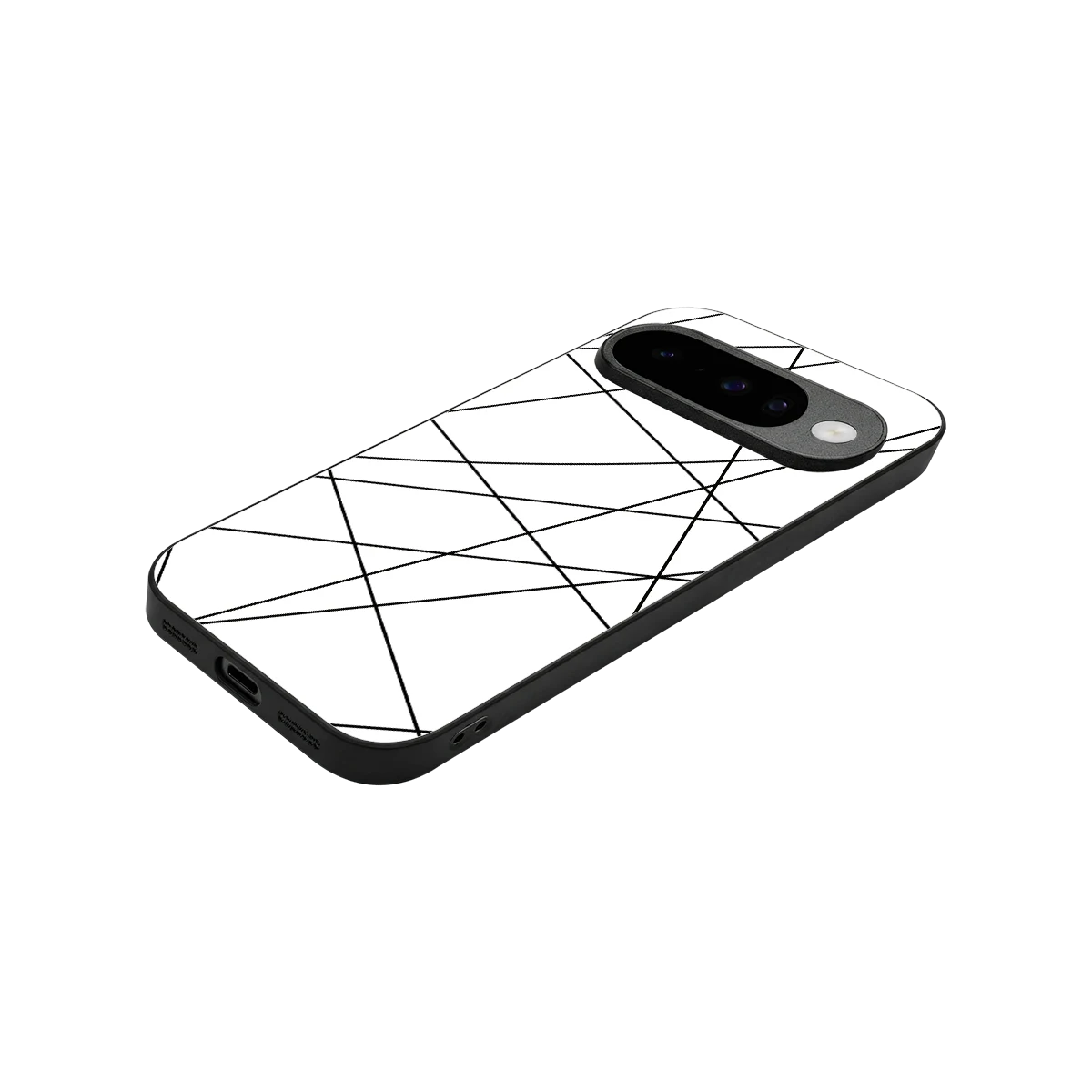 Geomatric White stylish phone case for google pixel 10 | glossy glass and slim fit