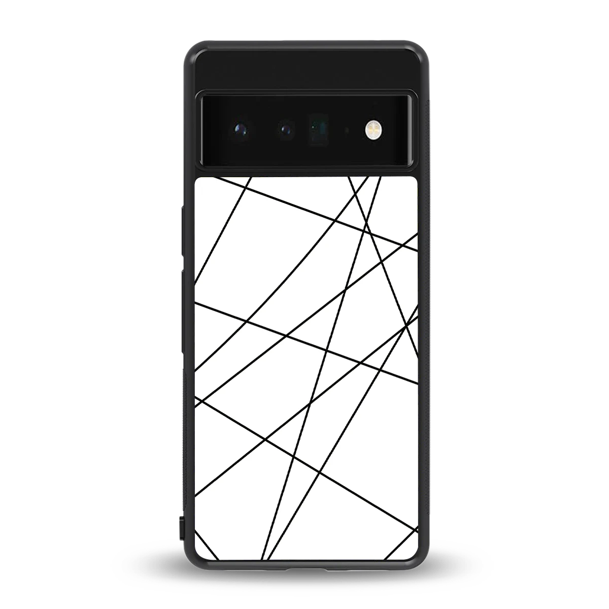 Geomatric White back phone cover | glass case for google pixel 6 pro